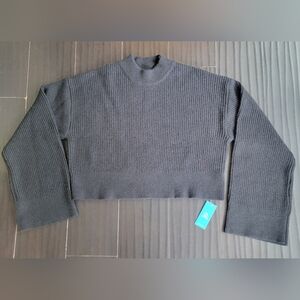 Cupshe Charcoal Ribbed Turtleneck Sweater